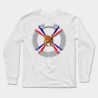 Assyrian Lamassu and the Flag Long Sleeve T-Shirt